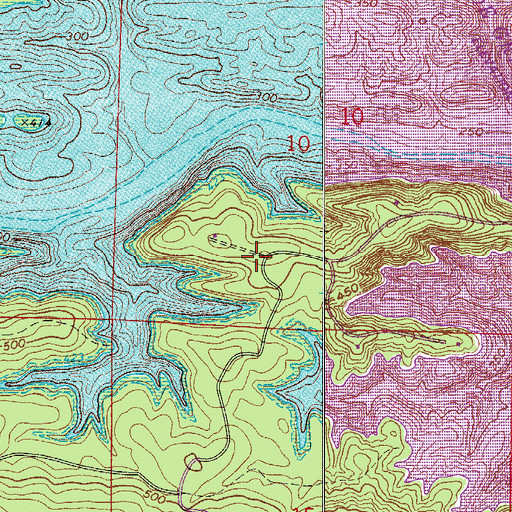 Topographic Map of Iron Mountain Recreation Area, AR