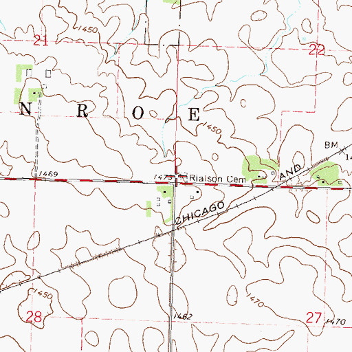 Topographic Map of Rialson Cemetery, MN