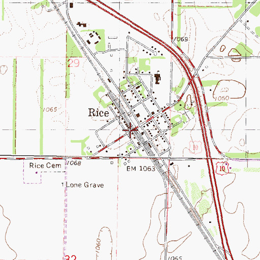 Topographic Map of Rice, MN