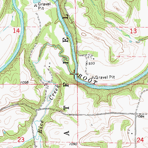 Topographic Map of Rice Creek, MN