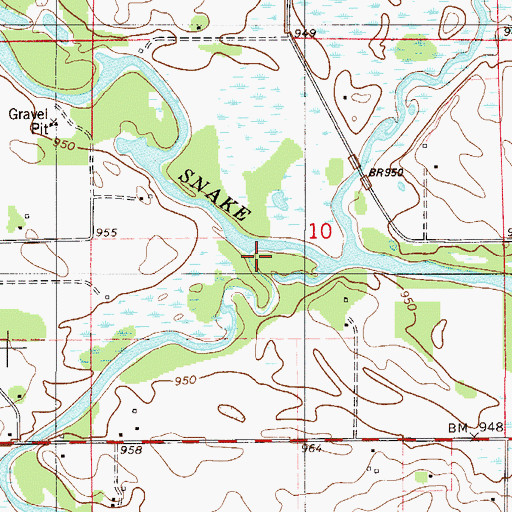 Topographic Map of Rice Creek, MN