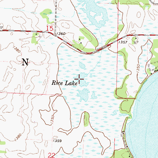 Topographic Map of Rice Lake, MN