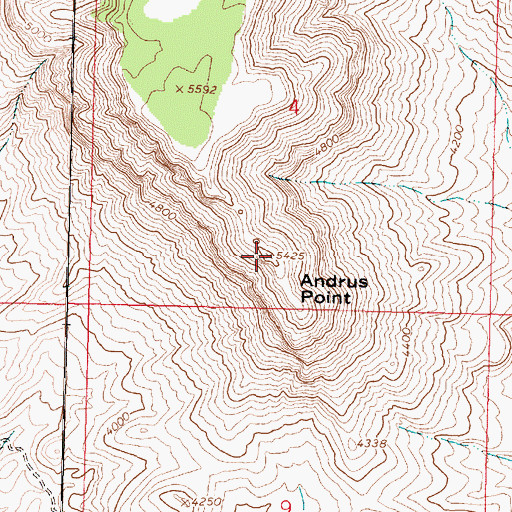 Topographic Map of Andrus Point, AZ