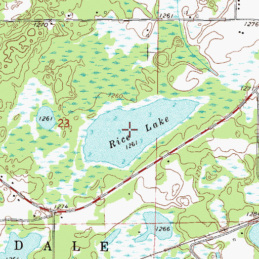 Topographic Map of Rice Lake, MN