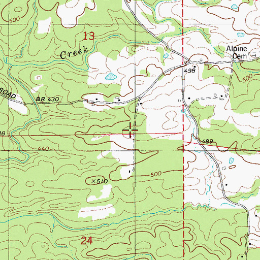 Topographic Map of Free Hill School (historical), AR