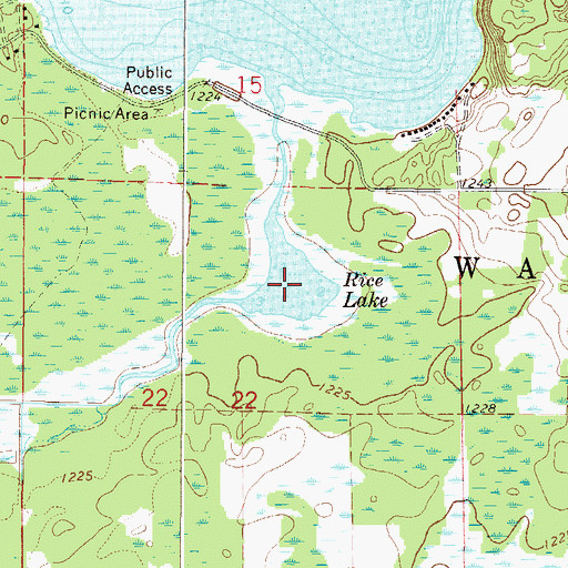 Topographic Map of Rice Lake, MN