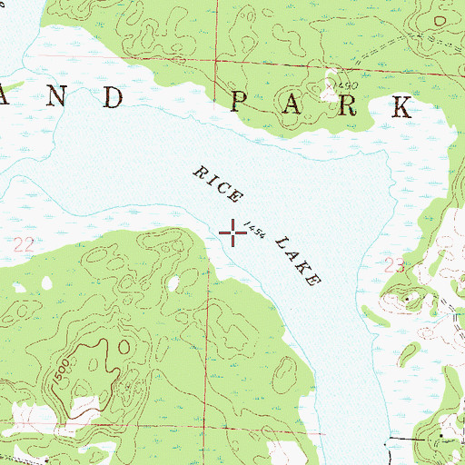 Topographic Map of Rice Lake, MN