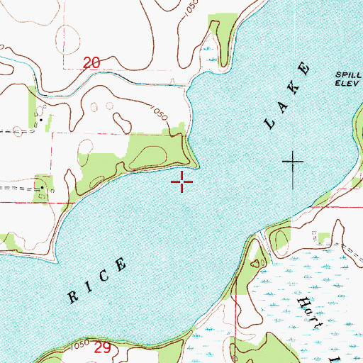 Topographic Map of Rice Lake, MN
