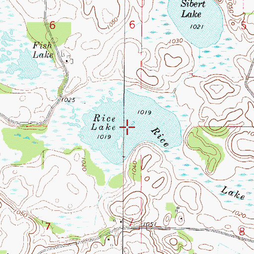 Topographic Map of Rice Lake, MN