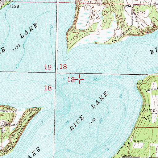 Topographic Map of Rice Lake, MN