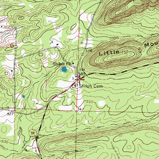 Topographic Map of Elm (historical), AR