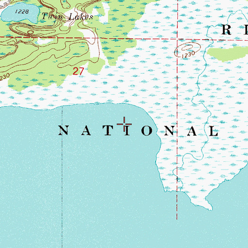 Topographic Map of Rice Lake National Wildlife Refuge, MN
