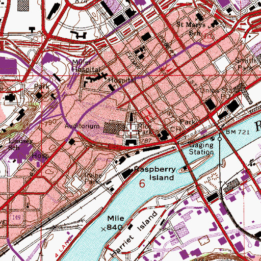 Topographic Map of Rice Park, MN