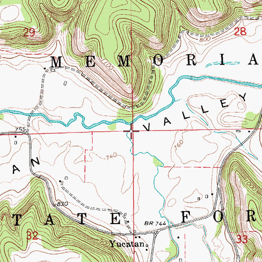 Topographic Map of Riceford Creek, MN