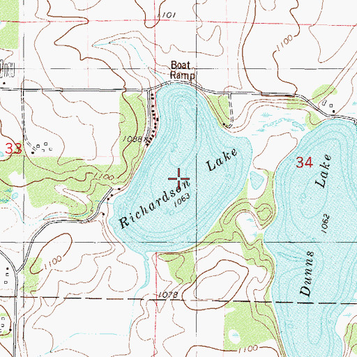 Topographic Map of Richardson Lake, MN