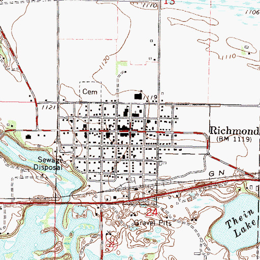 Topographic Map of Richmond, MN