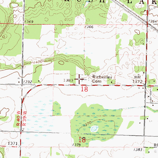 Topographic Map of Richville Cemetery, MN