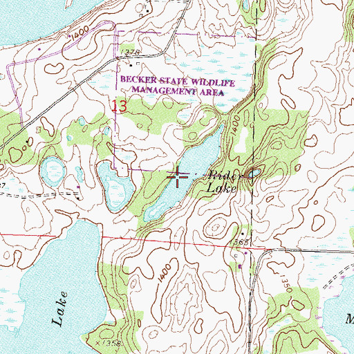 Topographic Map of Rider Lake, MN