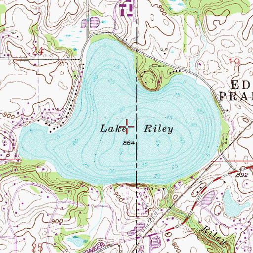 Topographic Map of Lake Riley, MN