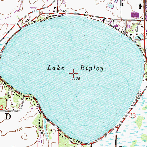 Topographic Map of Lake Ripley, MN