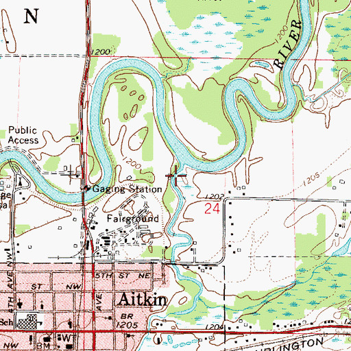 Topographic Map of Ripple River, MN