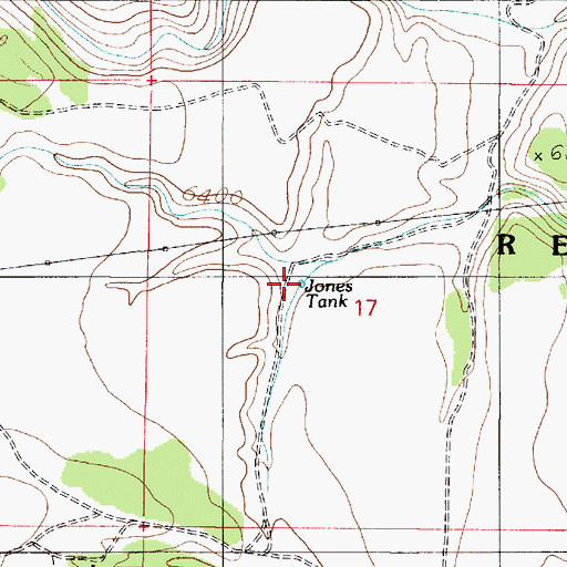 Topographic Map of Jones Tank, AZ