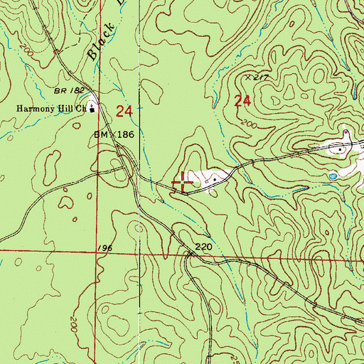 Topographic Map of Township of Anderson (historical), AR