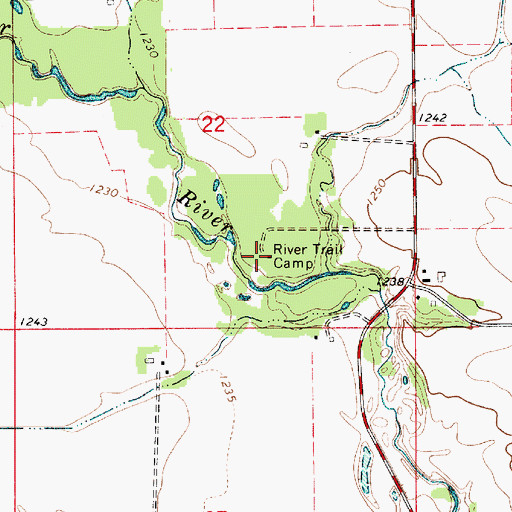 Topographic Map of River Trail Camp, MN