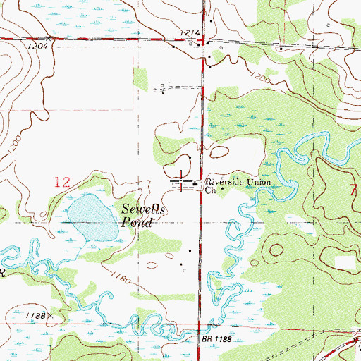 Topographic Map of Riverside Cemetery, MN