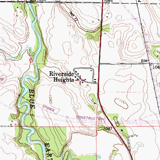 Topographic Map of Riverside Heights, MN