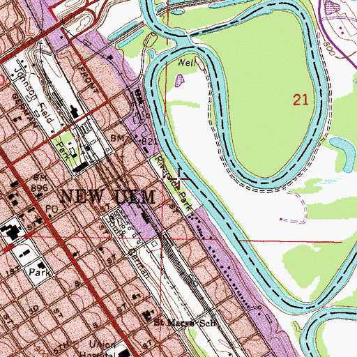 Topographic Map of Riverside Park, MN