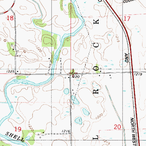 Topographic Map of Riverside School, MN