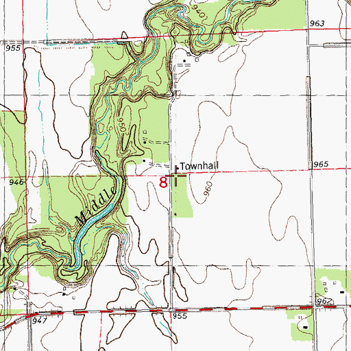 Topographic Map of Riverside School, MN