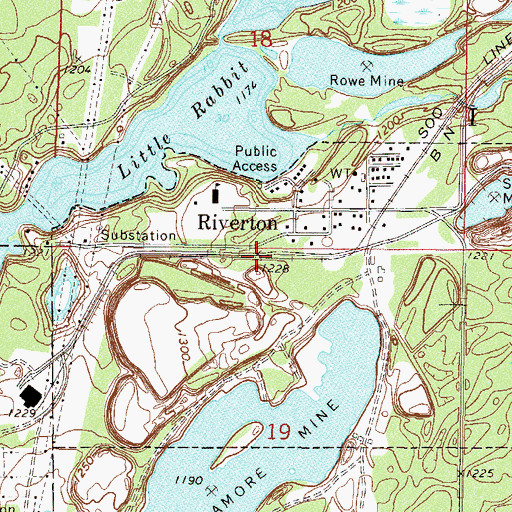 Topographic Map of Riverton, MN