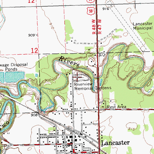 Topographic Map of Riverview Memorial Gardens, MN