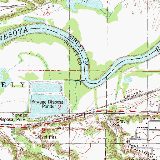 Topographic Map of Robert Creek, MN