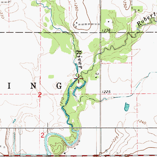 Topographic Map of Roberts Creek, MN