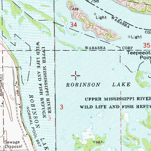 Topographic Map of Robinson Lake, MN