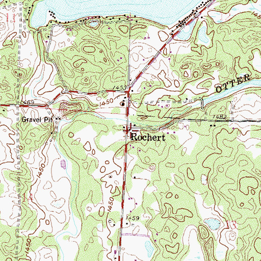 Topographic Map of Rochert, MN