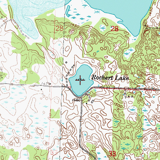 Topographic Map of Rochert Lake, MN