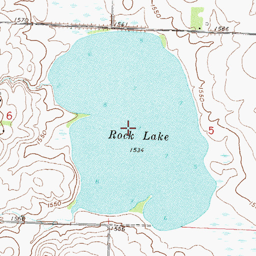 Topographic Map of Rock Lake, MN