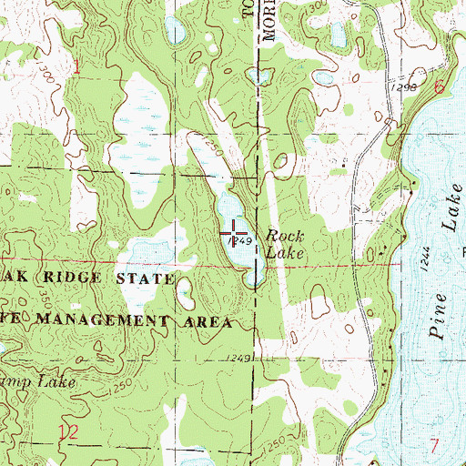 Topographic Map of Rock Lake, MN