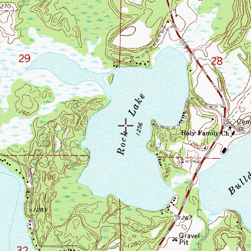 Topographic Map of Rock Lake, MN