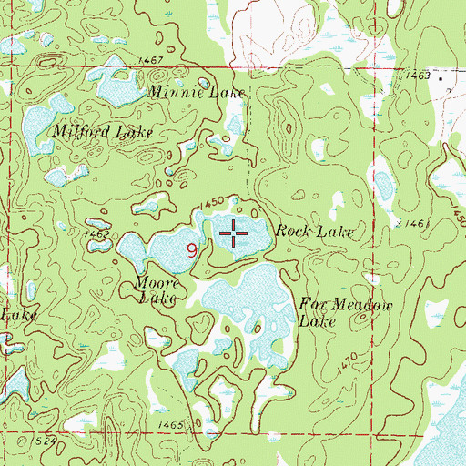 Topographic Map of Rock Lake, MN