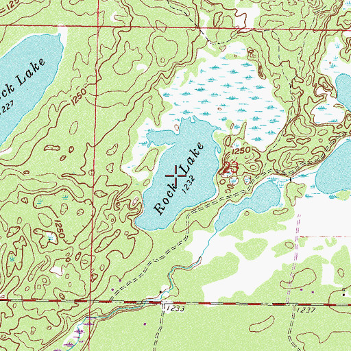 Topographic Map of Rock Lake, MN
