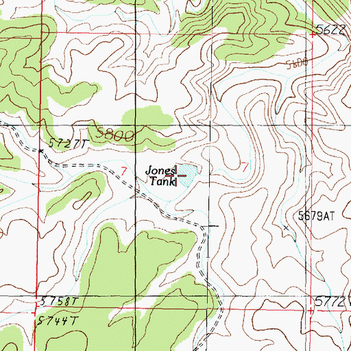 Topographic Map of Jones Tank, AZ