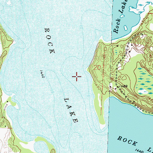 Topographic Map of Rock Lake, MN