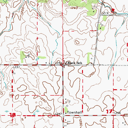 Topographic Map of Rock School, MN