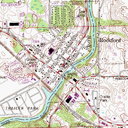 Topographic Map of Rockford, MN