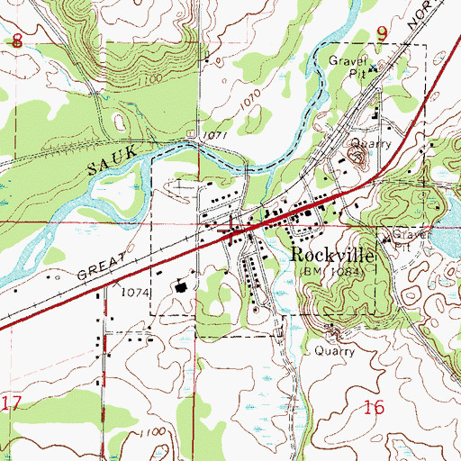 Topographic Map of Rockville, MN